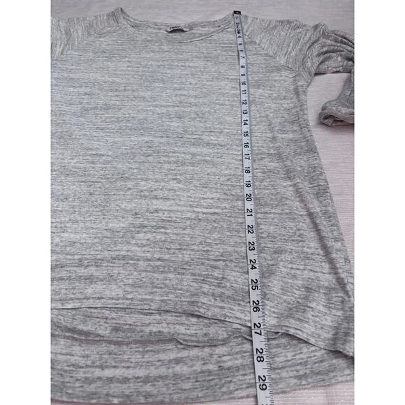 TNA Ladies Large Heather Gray Boat Neck Lightweight Athletic Top Off Shoulder - Picture 7 of 12